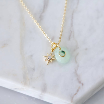 Amazonite, Labradorite, Moss Agate Star Necklace