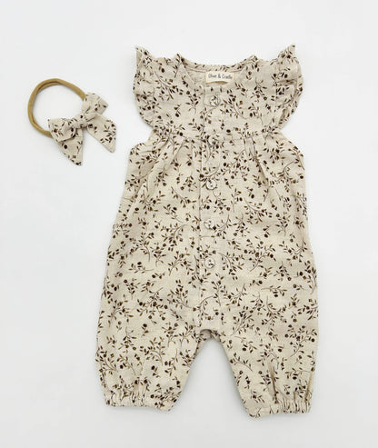 Wheat Floral Jennifer + Bow