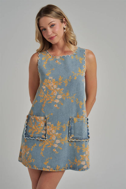 Sidney Scalloped Mini Dress