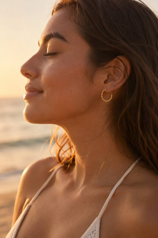 Luxe Gold Scalloped Hoops