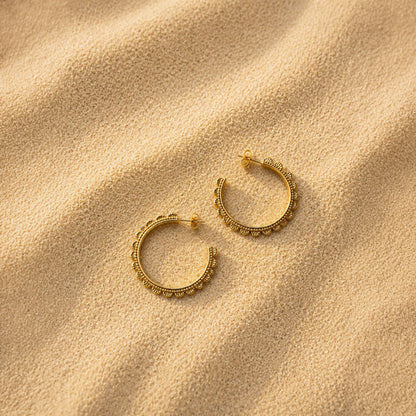 Luxe Gold Scalloped Hoops