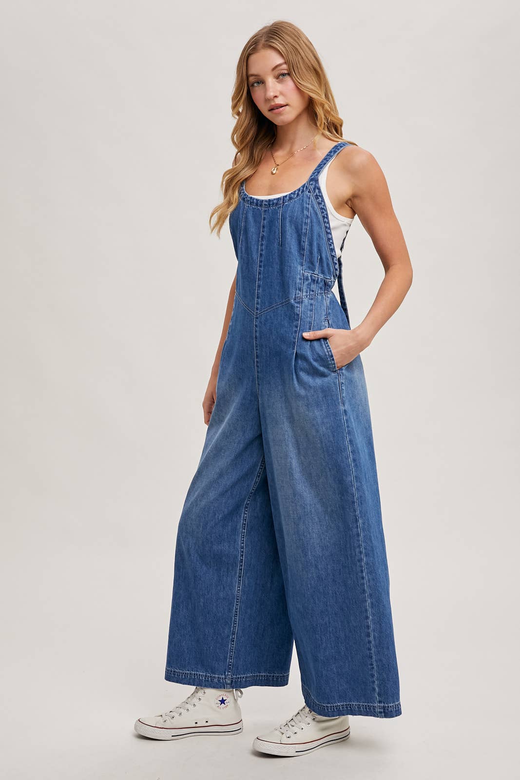 Macie Denim Overall Jumpsuit ( Light Wash)